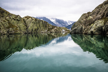 Hiking on the Lac Blanc mountain 