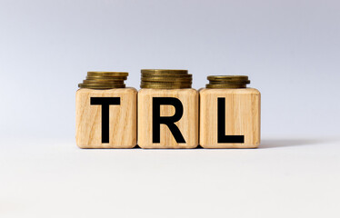 cubes with the word TRL on them. Care concept.