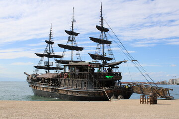 A pirate ship on the bay
