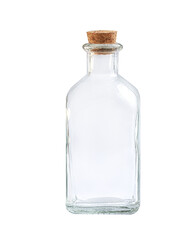 glass bottle for milk and butter on a white background