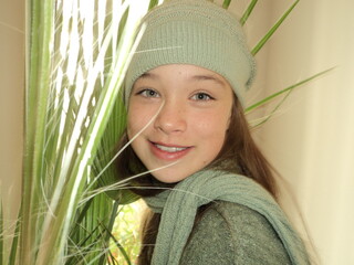 portrait of a girl in green
