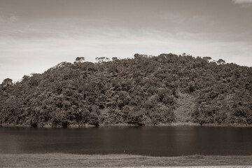 Landscape of the reservoir of Peñol and Guatapé located in Antioquia (Colombia)