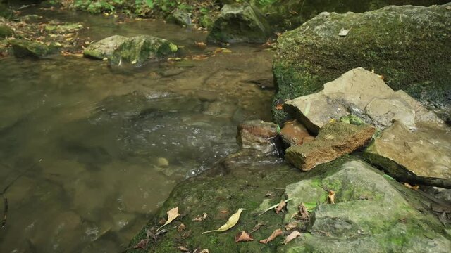Streaming water in Bechir's Gorge near Soroca, Moldova