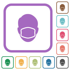 Face with medical mask simple icons