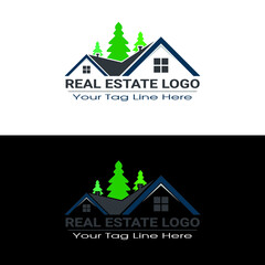 Real estate logo, building logo template, property logo for company business