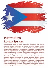 Obraz na płótnie Canvas Flag of Puerto Rico, Commonwealth of Puerto Rico. Template for award design, an official document with the flag of Puerto Rico. Bright, colorful vector illustration.