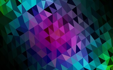 Dark Multicolor, Rainbow vector shining triangular background. Triangular geometric sample with gradient.  Textured pattern for background.