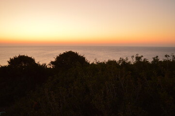 Sunrise over the coast on the beautiful Greek Island of Rhodes, Greece 