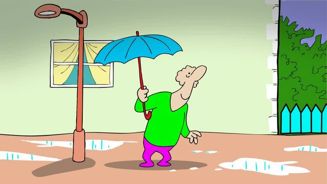 WEIRD UMBRELLA
After the rain,he tries to close his umbrella.2D animated cartoon.HD 1080.