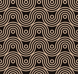 Wavy lines pattern design. Abstract circular batik motif. Elegant vector illustration background.