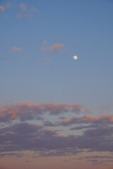 Clouds in the evening sky. Twilight sky as background.