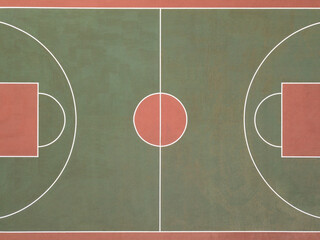 Aerial drone photography of a multiple function sprots ground for basketball, handball, football