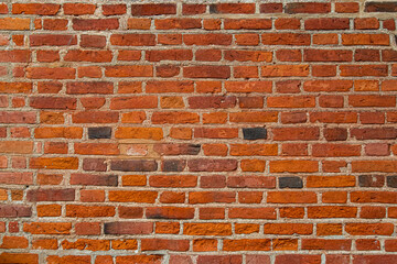 old clay red brick wall texture