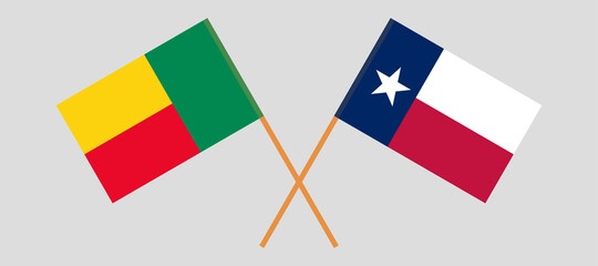 Crossed flags of the State of Texas and Benin