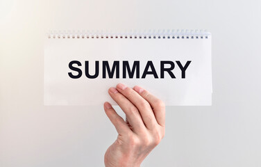 Summary word inscription, recap concept