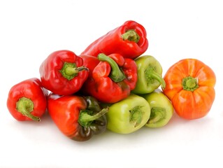 multicolor fruits of pepper vegetable close up