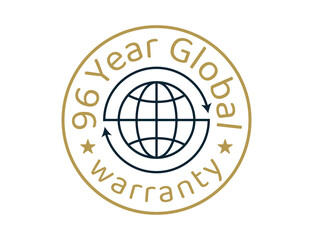 96 year global warranty images, 96 years worldwide warranty logos