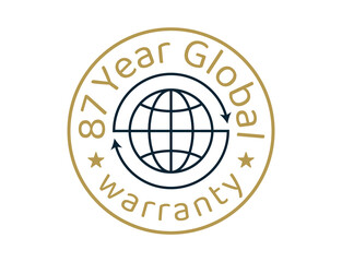 87 year global warranty images, 87 years worldwide warranty logos
