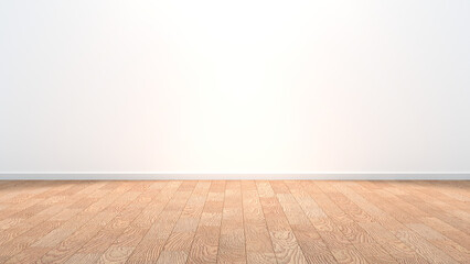 white empty room and wood parquet floor - Mock-up , interior design
