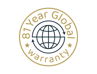 81 year global warranty images, 81 years worldwide warranty logos