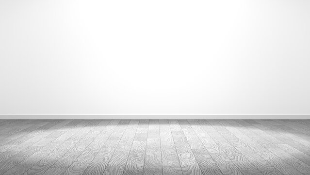 white empty room and wood parquet floor - Mock-up 
