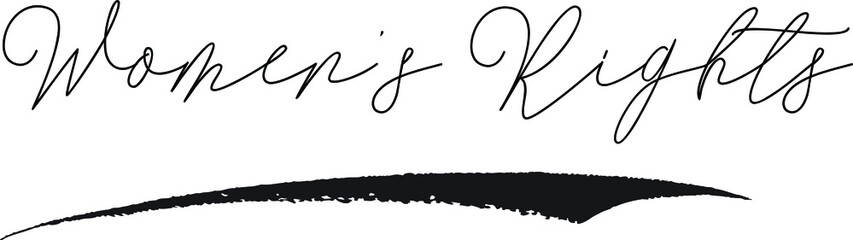 Women’s Rights Calligraphy White Color Text On Black Background