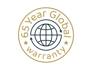 65 year global warranty images, 65 years worldwide warranty logos