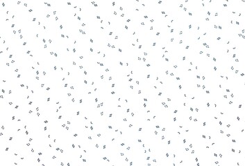 Light BLUE vector background with music symbols.