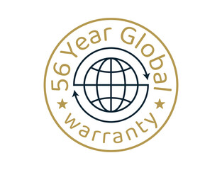 56 year global warranty images, 56 years worldwide warranty logos