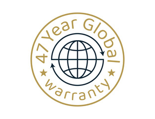47 year global warranty images, 47 years worldwide warranty logos