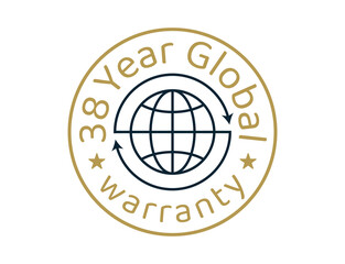 38 year global warranty images, 38 years worldwide warranty logos