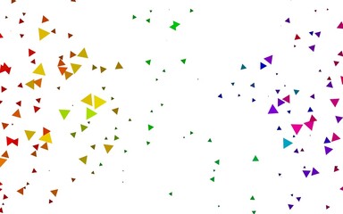 Light Multicolor, Rainbow vector template with crystals, triangles. Glitter abstract illustration with triangular shapes. Modern template for your landing page.