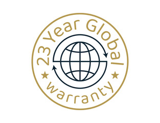 23 year global warranty images, 23 years worldwide warranty logos