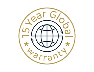 15 year global warranty images, 15 years worldwide warranty logos