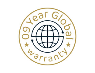 09  year global warranty images, 09 years worldwide warranty logos