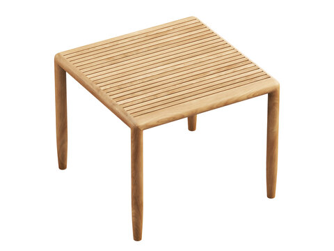 Modern outdoor wooden side table. 3d render