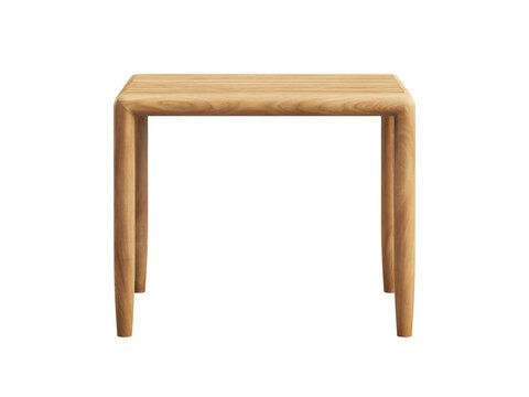 Modern outdoor wooden side table. 3d render