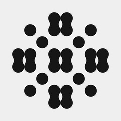 Abstract Cross Pattern Dots Logo generative computational art illustration