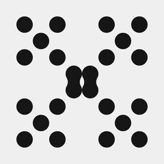 Abstract Cross Pattern Dots Logo generative computational art illustration
