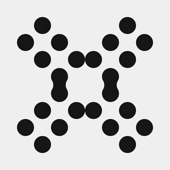 Abstract Cross Pattern Dots Logo generative computational art illustration
