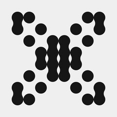 Abstract Cross Pattern Dots Logo generative computational art illustration