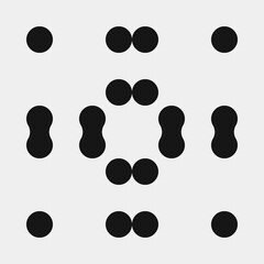 Fototapeta premium Abstract Cross Pattern Dots Logo generative computational art illustration