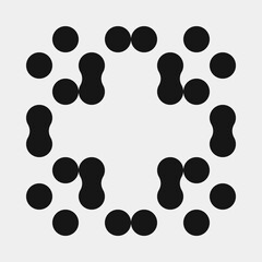 Fototapeta premium Abstract Cross Pattern Dots Logo generative computational art illustration