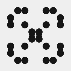 Fototapeta premium Abstract Cross Pattern Dots Logo generative computational art illustration