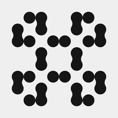 Abstract Cross Pattern Dots Logo generative computational art illustration