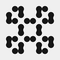 Fototapeta premium Abstract Cross Pattern Dots Logo generative computational art illustration