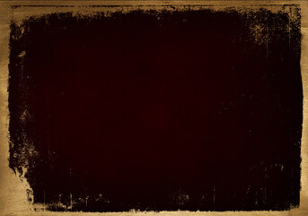 Abstract grunge burgundy background with golden patina