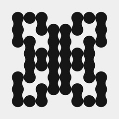 Abstract Cross Pattern Dots Logo generative computational art illustration