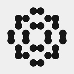 Abstract Cross Pattern Dots Logo generative computational art illustration