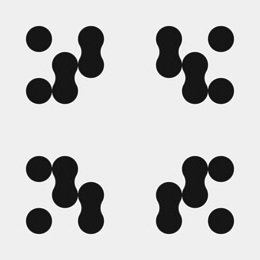 Abstract Cross Pattern Dots Logo generative computational art illustration